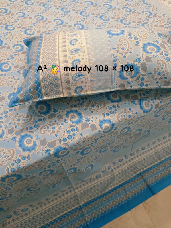 Luxury Premium Cotton Satin Stripe Bedsheets  Design-12