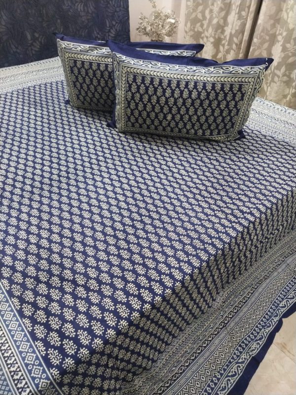 Indigo Collection Design- 2  ( Double Bedsheets with 2 Pillow Covers )