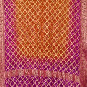 Pure banarasi georgette original hand bandej neemzari dupatta – Design:7