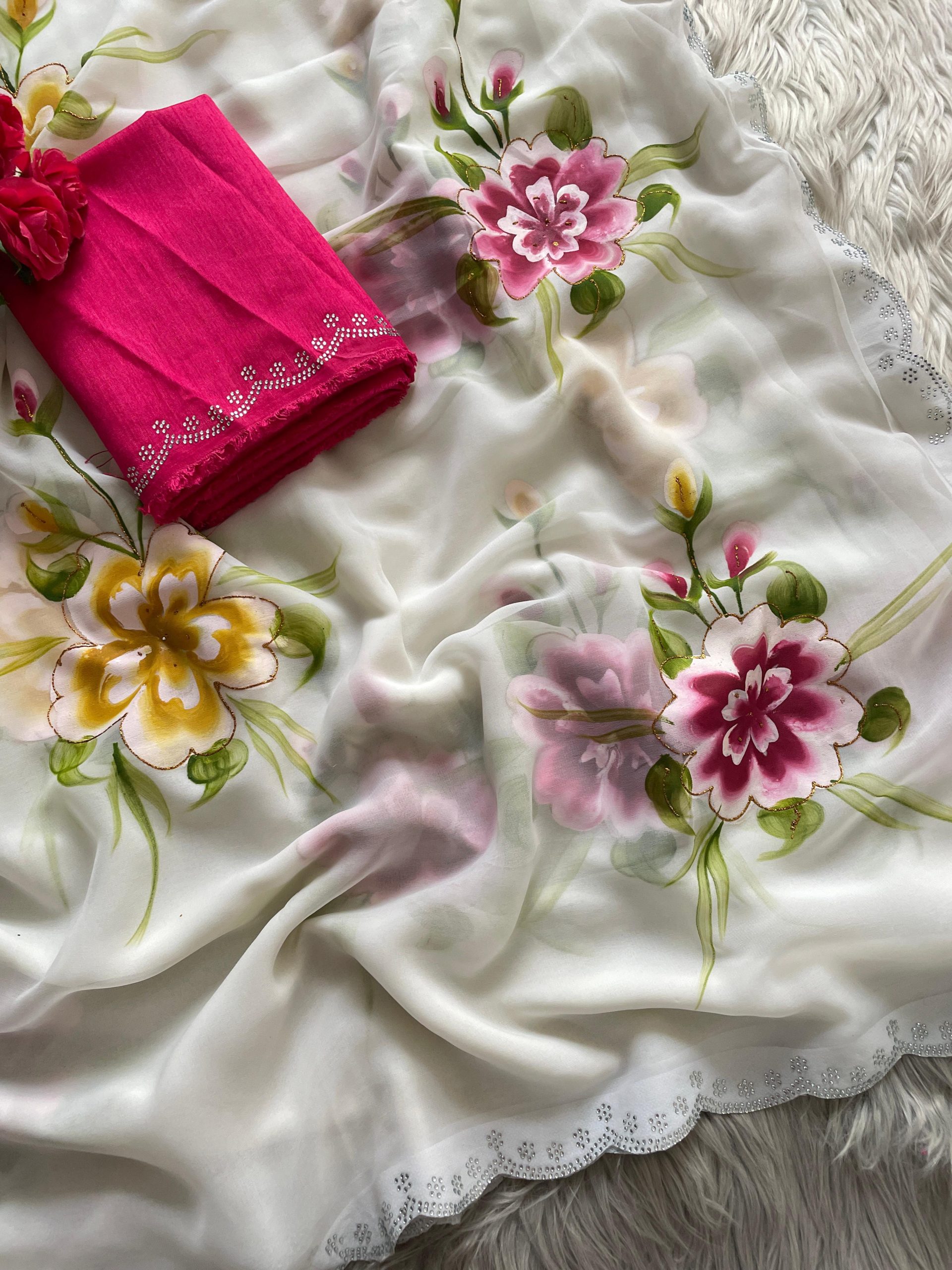 Floral Soft Georgette Saree